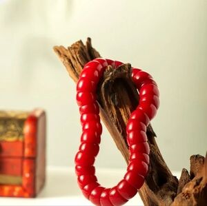 Mudi Aries RuaRua Red Beaded Stretch Bracelet - Women Jewelry